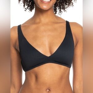 Roxy Love The Oceana Ribbed Bikini Top black size M